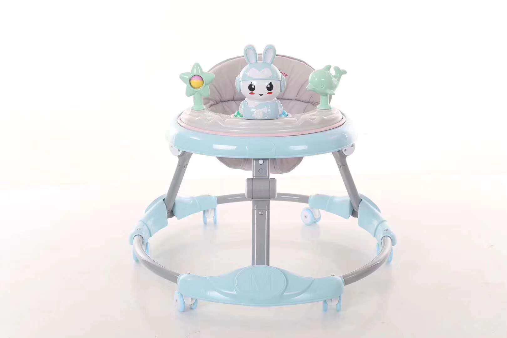 Babycare light blue baby walker with grey balance cart