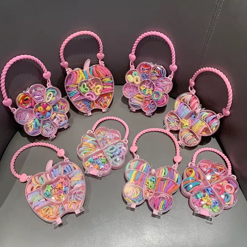 New children's little princess shoulder bag, hair tie and hairpin set, macaron hair rope and hairpin, cute hair accessory set, trendy toy accessory gift box, accessory gift box