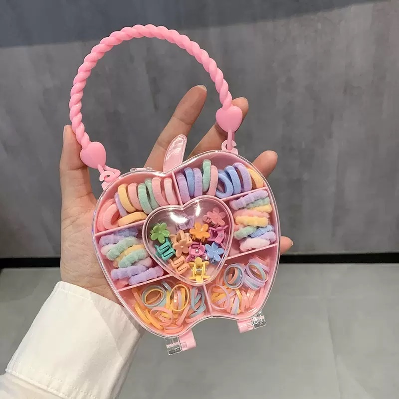 New children's little princess shoulder bag, hair tie and hairpin set, macaron hair rope and hairpin, cute hair accessory set, trendy toy accessory gift box, accessory gift box detail image 6