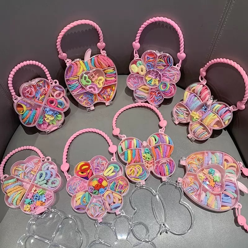 New children's little princess shoulder bag, hair tie and hairpin set, macaron hair rope and hairpin, cute hair accessory set, trendy toy accessory gift box, accessory gift box detail image 2