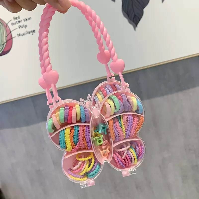 New children's little princess shoulder bag, hair tie and hairpin set, macaron hair rope and hairpin, cute hair accessory set, trendy toy accessory gift box, accessory gift box detail image 4