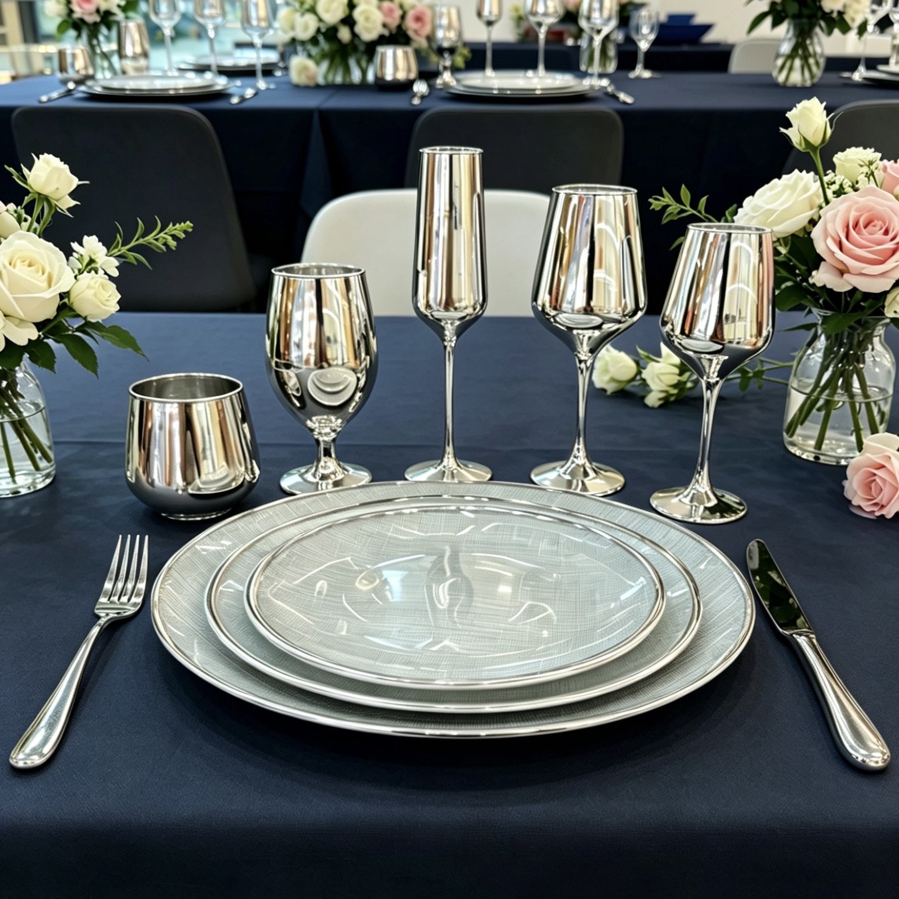 The color of the glass charger plate can be customized for wedding, festival, party, table decoration and fruit plate