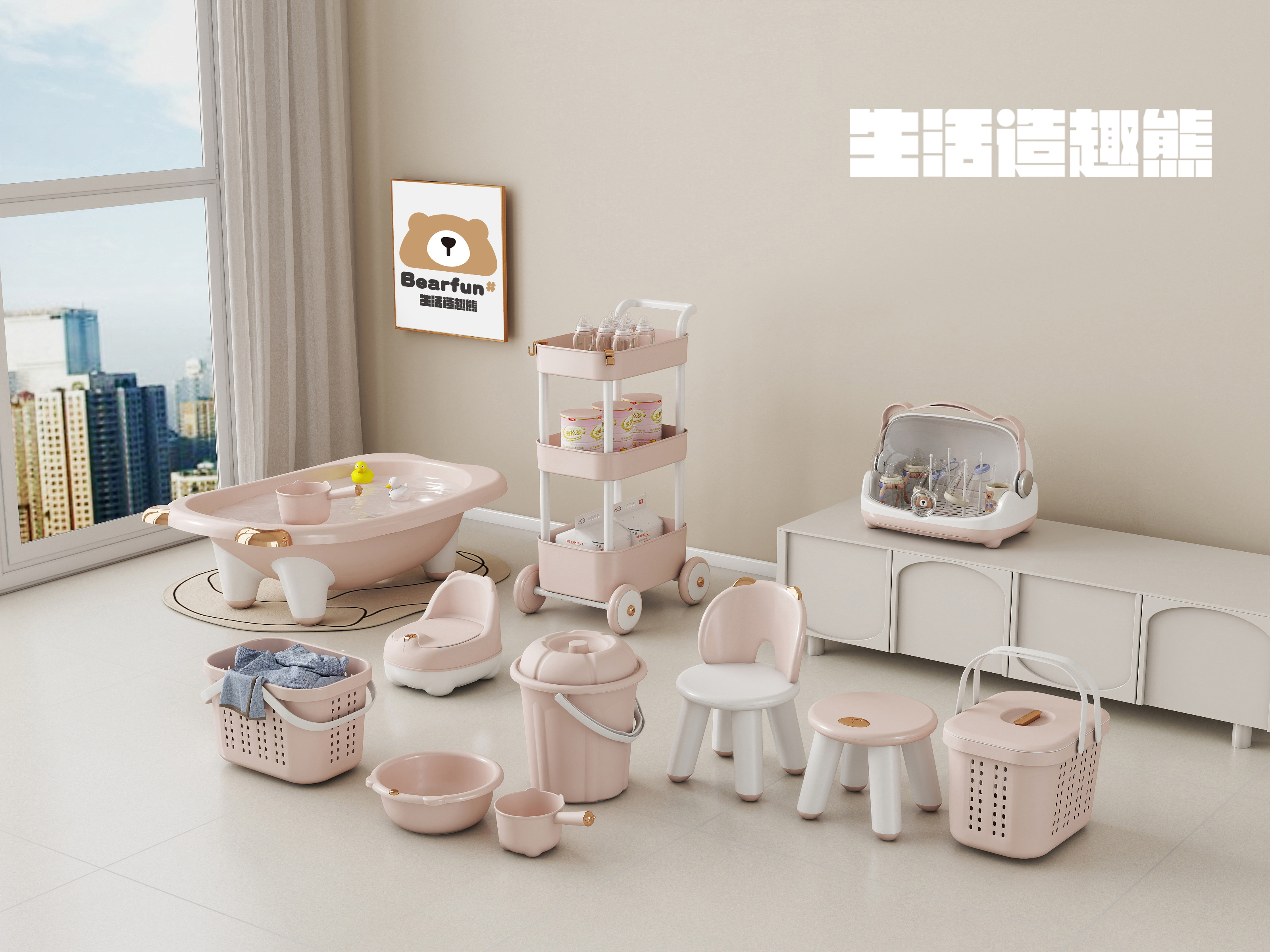 Baby bathtub set, infant and toddler care products, mother and baby products, baby cribs, mother and baby products, baby bathtub set detail image 3