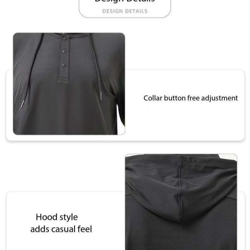 2026 New European and American sports and fitness men's hoodie, long-sleeved T-shirt, high-elasticity quick-drying running pullovers Item Picture