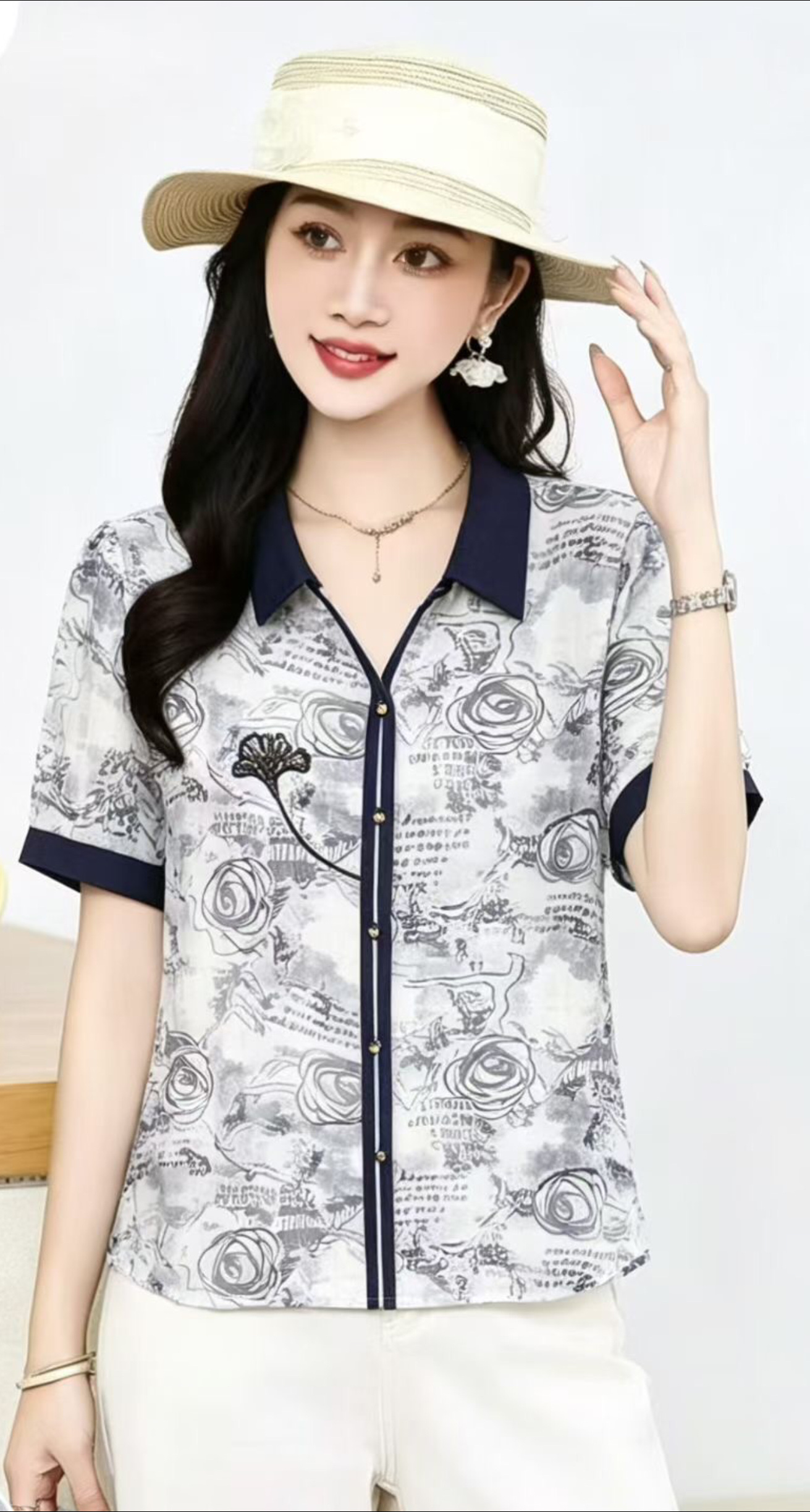 Chinese style two-tone shirt for summer 2026 pic 4