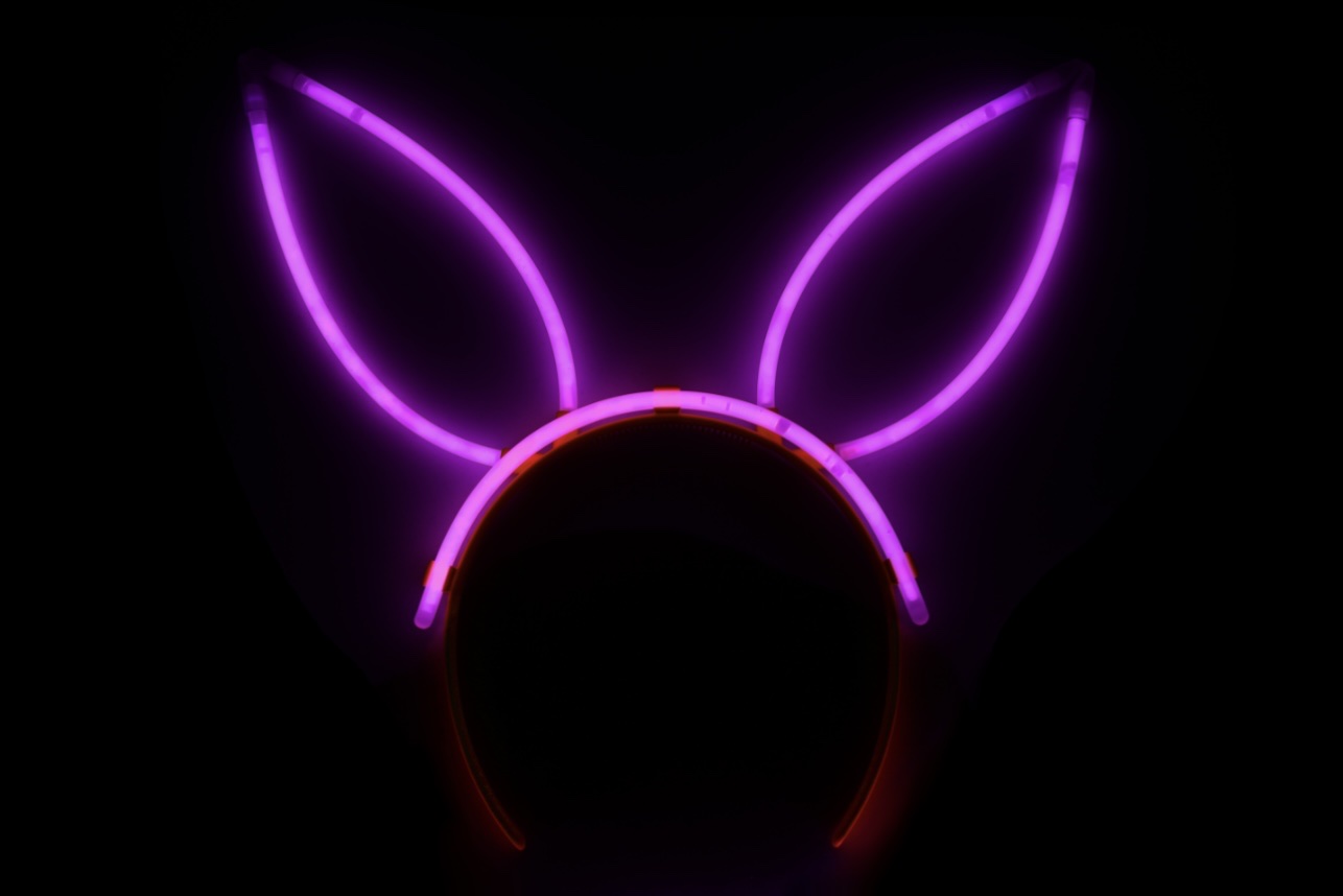 Concert support fluorescent rabbit ear headbands, bar night run luminous props, Halloween and Children's Day children's fluorescent hair accessories, disposable fluorescent sticks, rabbit ear headbands