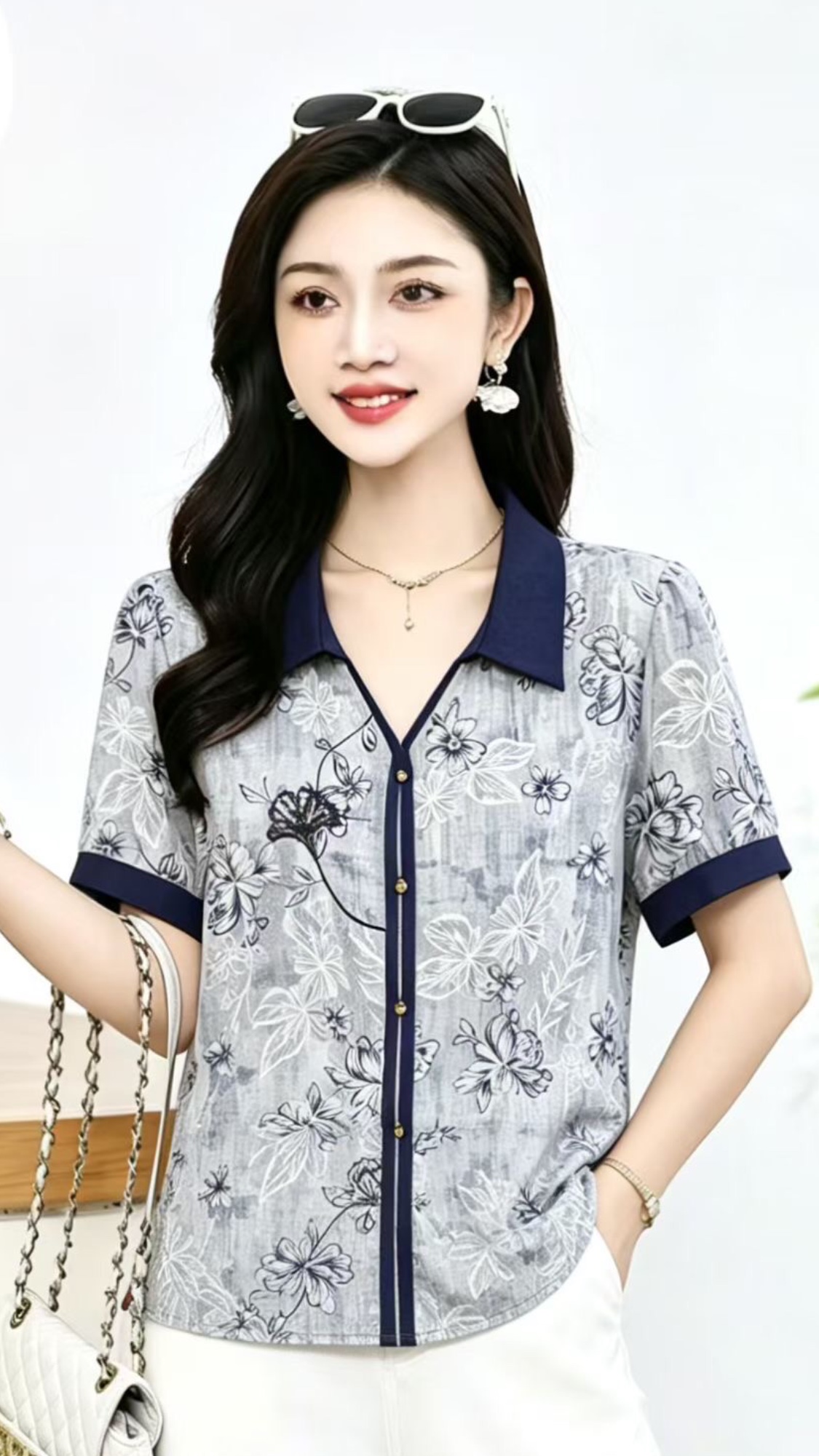 Chinese style two-tone shirt for summer 2026 pic 5