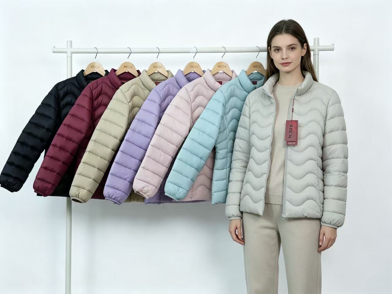 Seven colorful down cotton-padded jackets are fashionable, casual and warm detail image 1