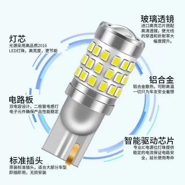 High-brightness automotive LED small light width indicator light T10 2016 42smd corridor light license plate light reading lens Specification image