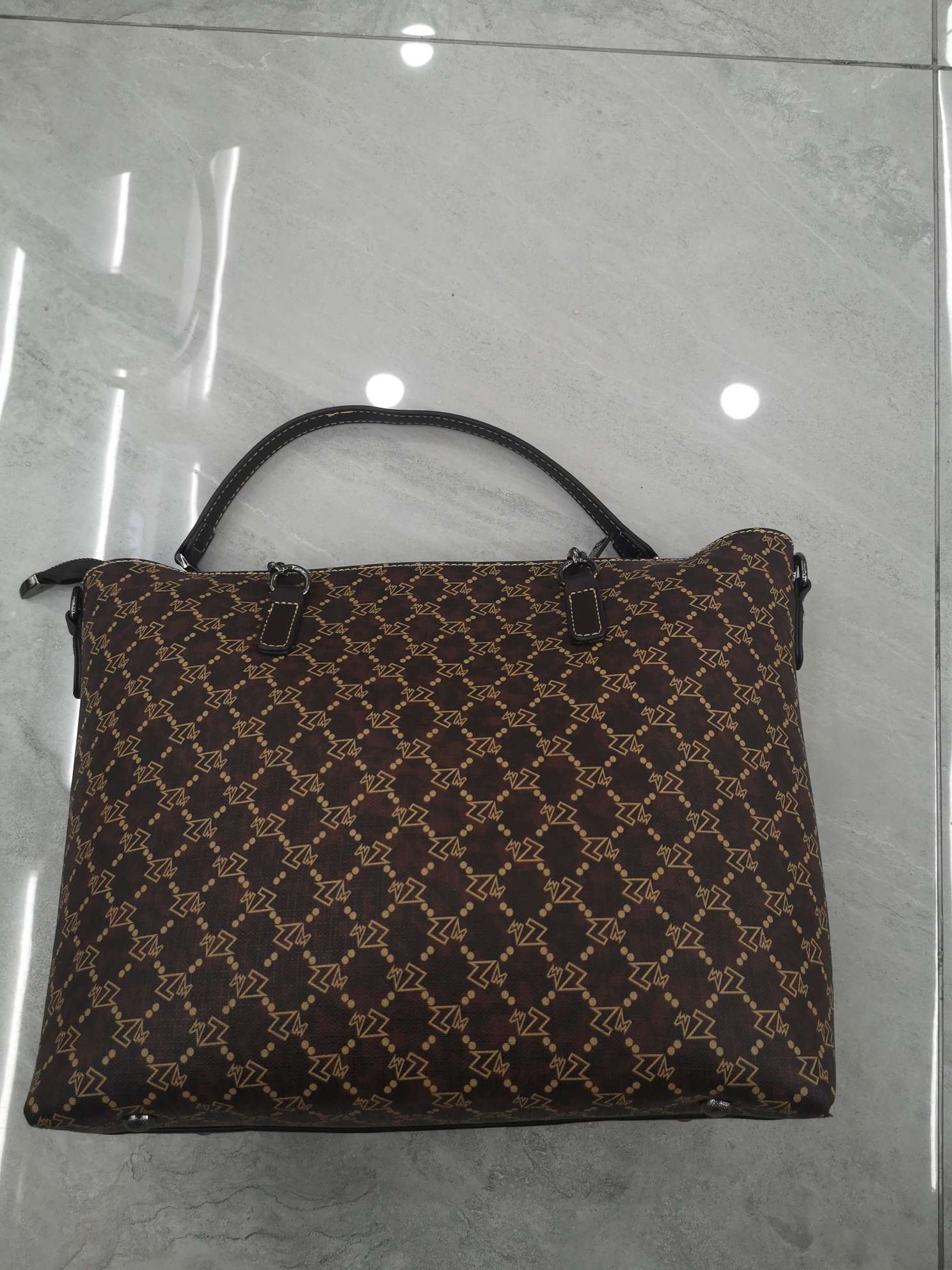 棕色菱格纹女欧式女包