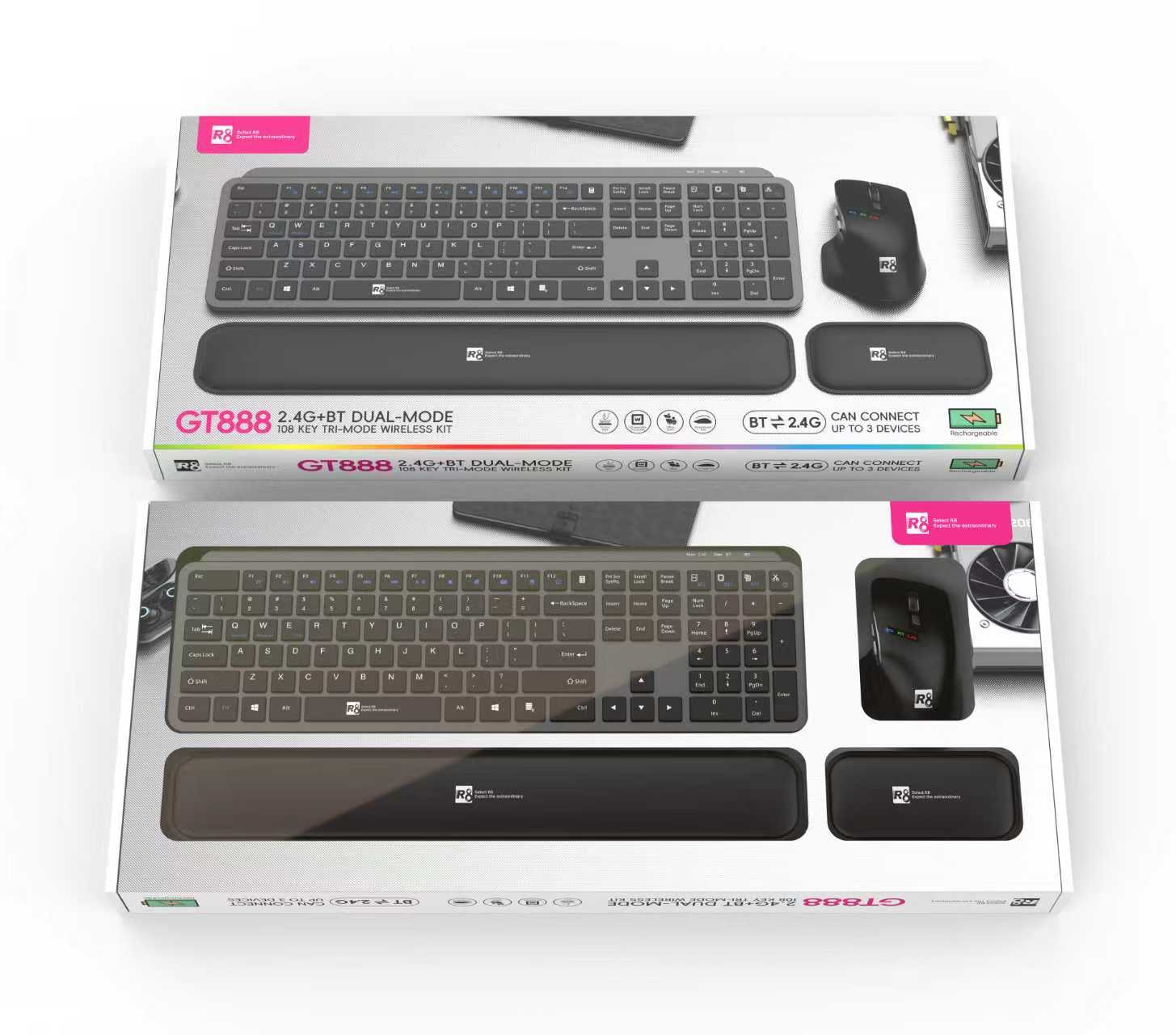A three-in-one game and office mouse, keyboard and hand rest set details Picture