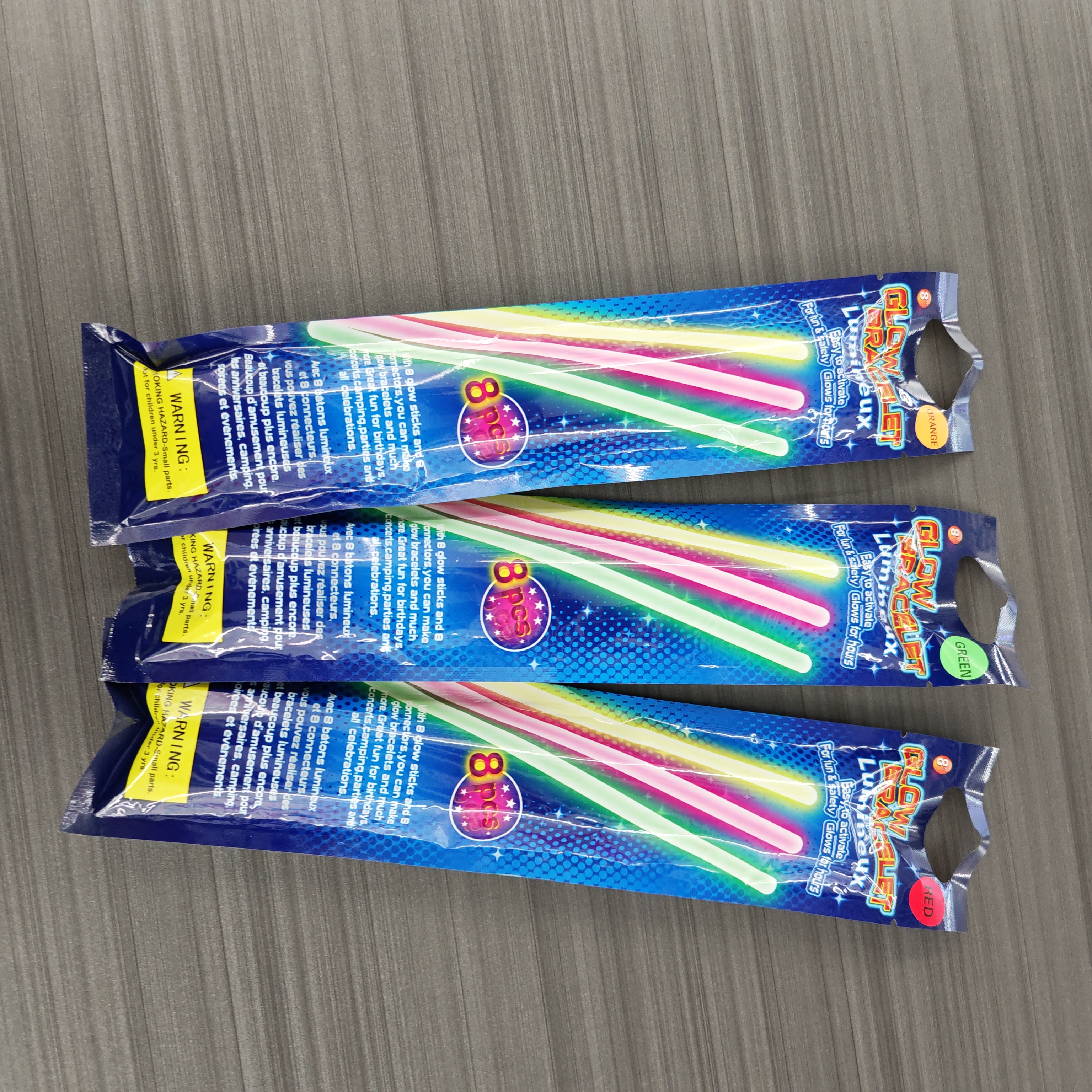 8-piece wristband, five-ring fluorescent stick wristband, children's toy, luminous bracelet, festival party, night run, flashing wrist strap details Picture