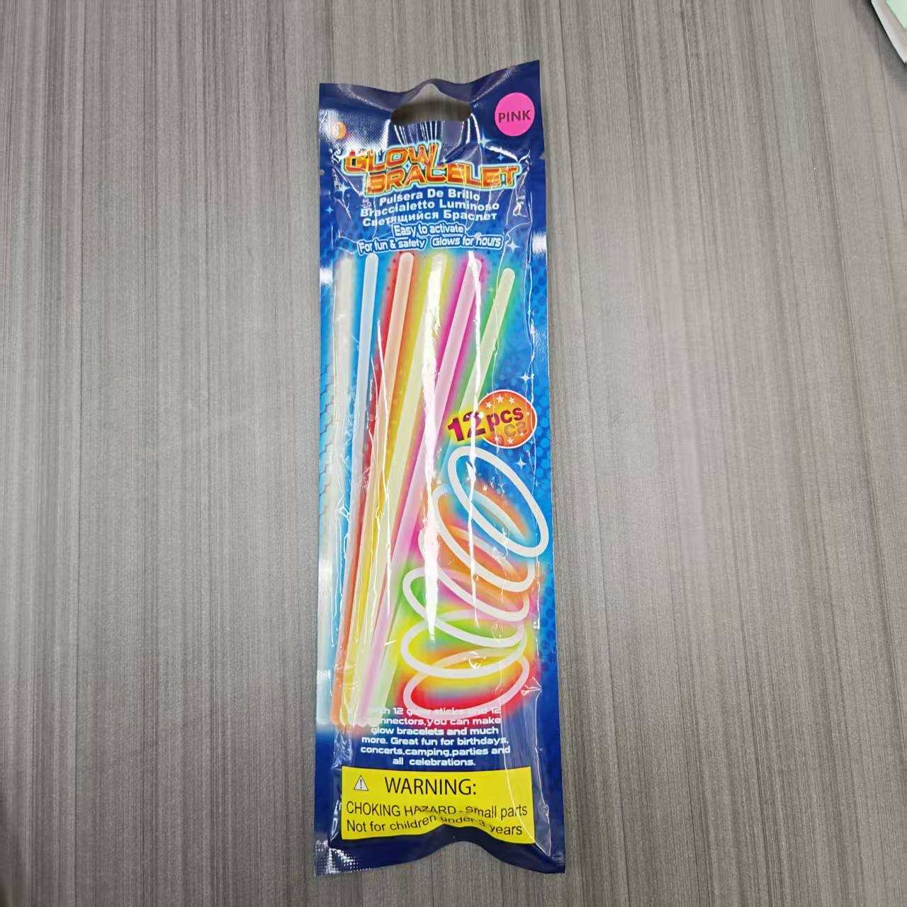 12 multi-color luminous fluorescent bracelets, party and bar support wristbands, disposable chemical luminous wristbands Specification image