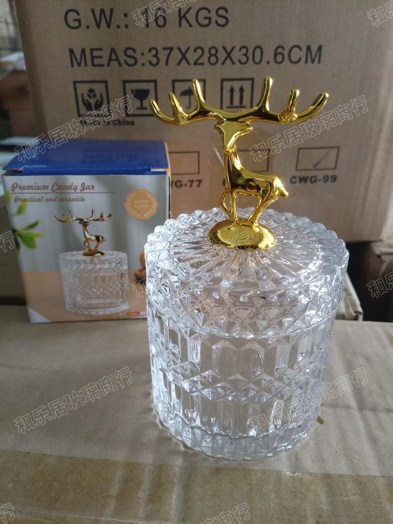 Cylindrical glass storage jar, sugar jar, 8.5*8.5 glass jar Specification image