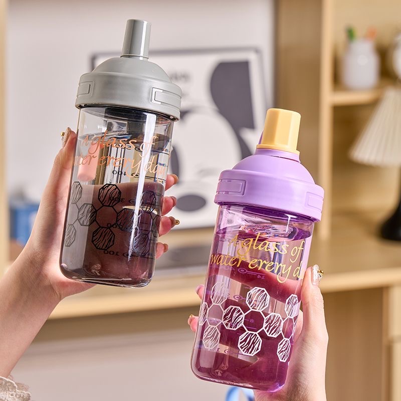 New large-capacity bubble milk tea, popular dopamine-colored plastic cup, portable cup, high appearance level, high-temperature resistant water cup detail image 8