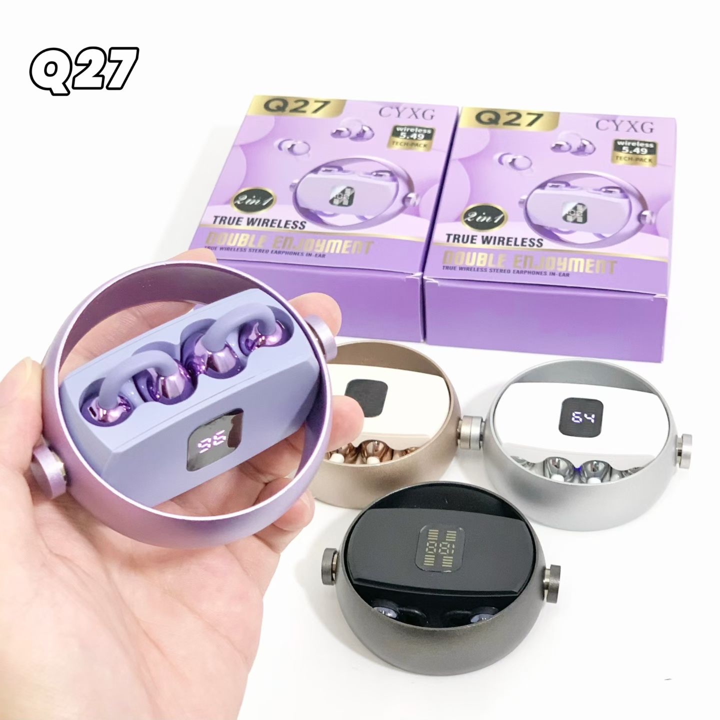 Q27 双胞胎钢圈陀螺耳机🎧
4In1 夹耳➕Mini