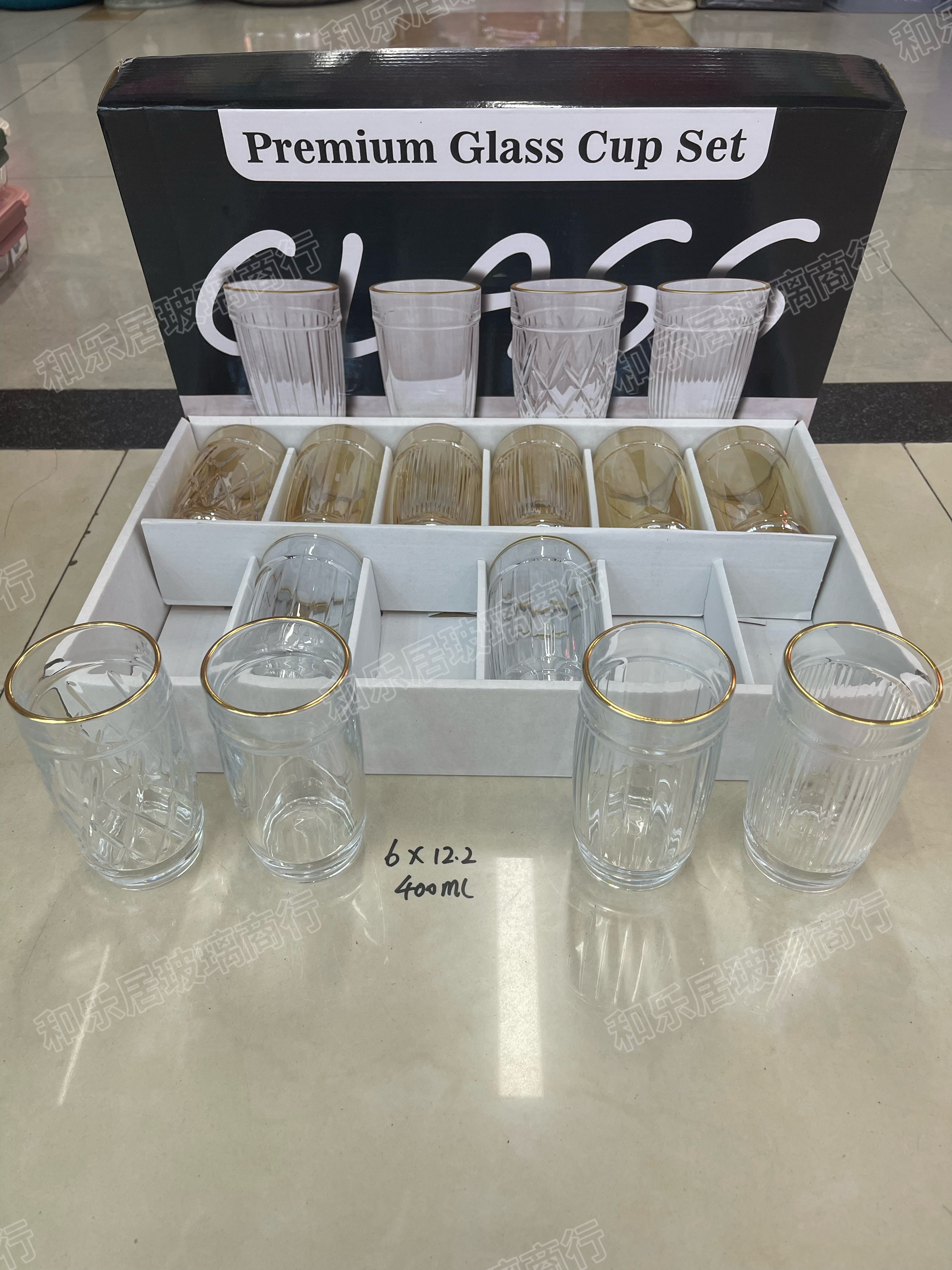 بدلة كأس كأس الماء الزجاجي Specification image