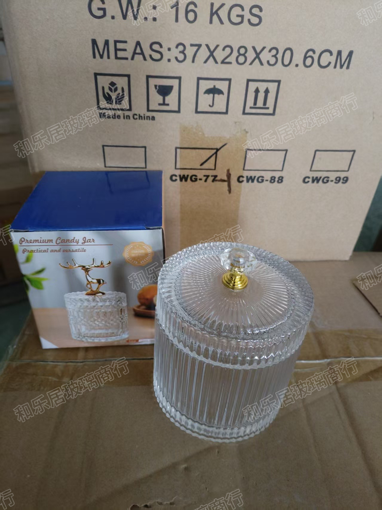 Cylindrical glass storage jar, sugar jar, 8.5*8.5 glass jar detail image 4