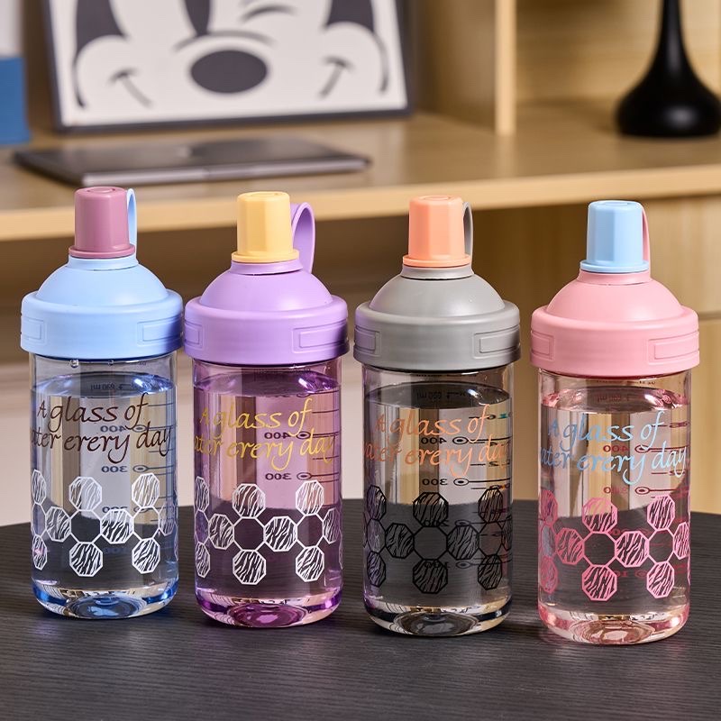 New large-capacity bubble milk tea, popular dopamine-colored plastic cup, portable cup, high appearance level, high-temperature resistant water cup