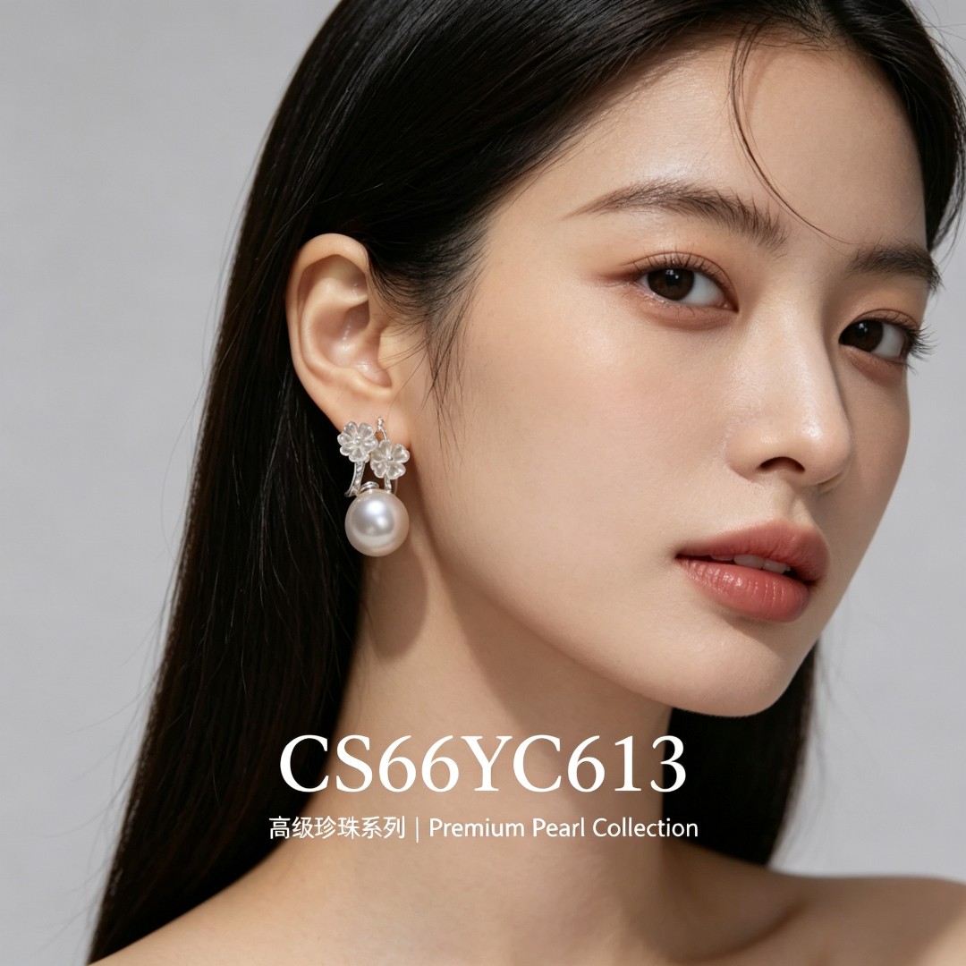 Chunshi Original silver flower pearl earrings and earrings, Chinese-style stud silver needle accessories Application Scenario