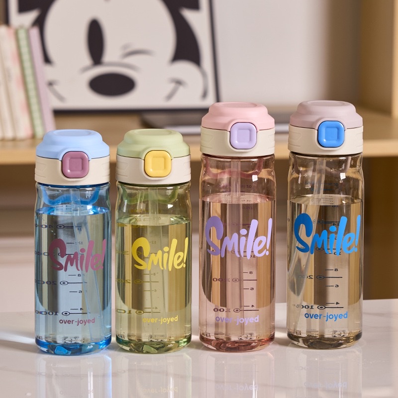 High appearance level straw cup, portable plastic water cup for girls in summer, student sports cup, heat-resistant, shockproof and cute