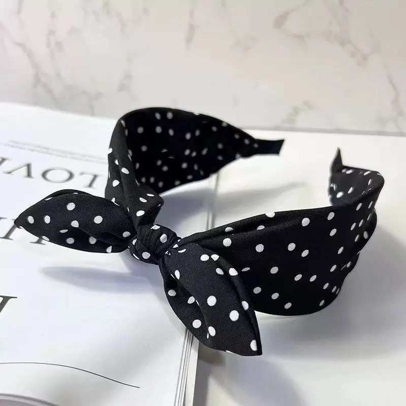 Korean-style patchwork polka dot hair band, women's headwear, hair accessory, hair band detail image 4