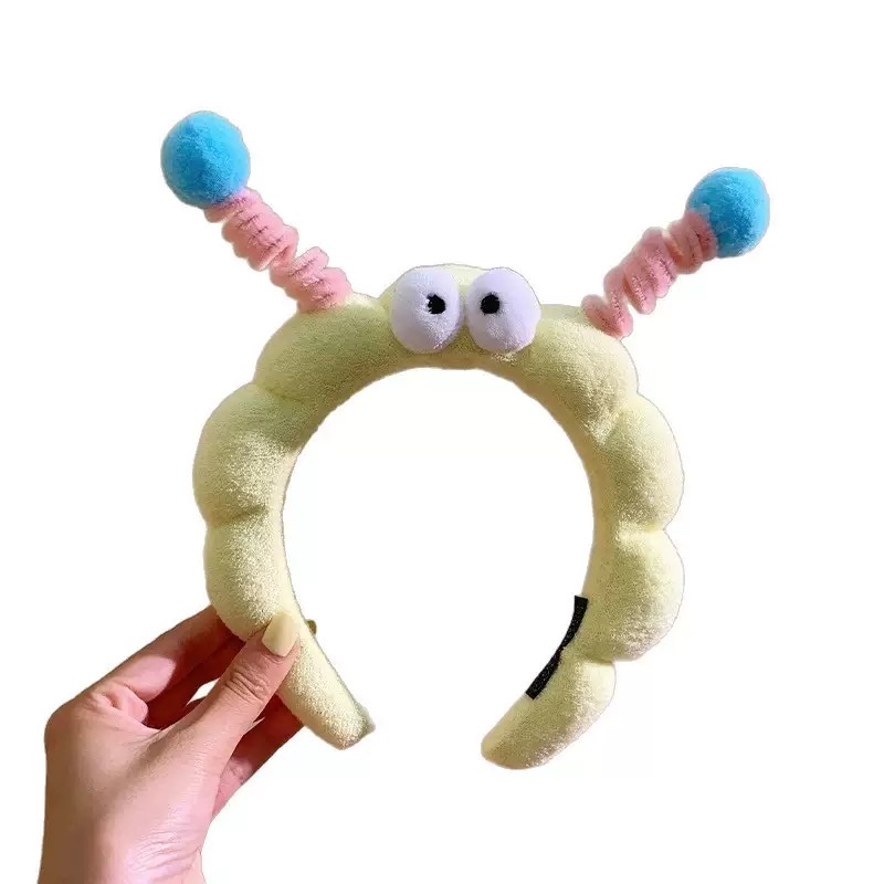 Star-style ~ Cute big-eyed mushroom hair band for girls, funny and sweet personality, high head headband, face wash hair accessory detail image 7
