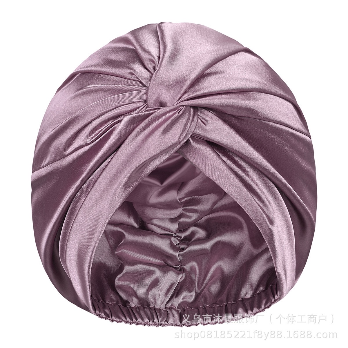 Amazon wide-brimmed satin curly hair nightcap, no-damage hair care cap for both men and women, silk-like nightcap, hair care and bath cap detail image 2