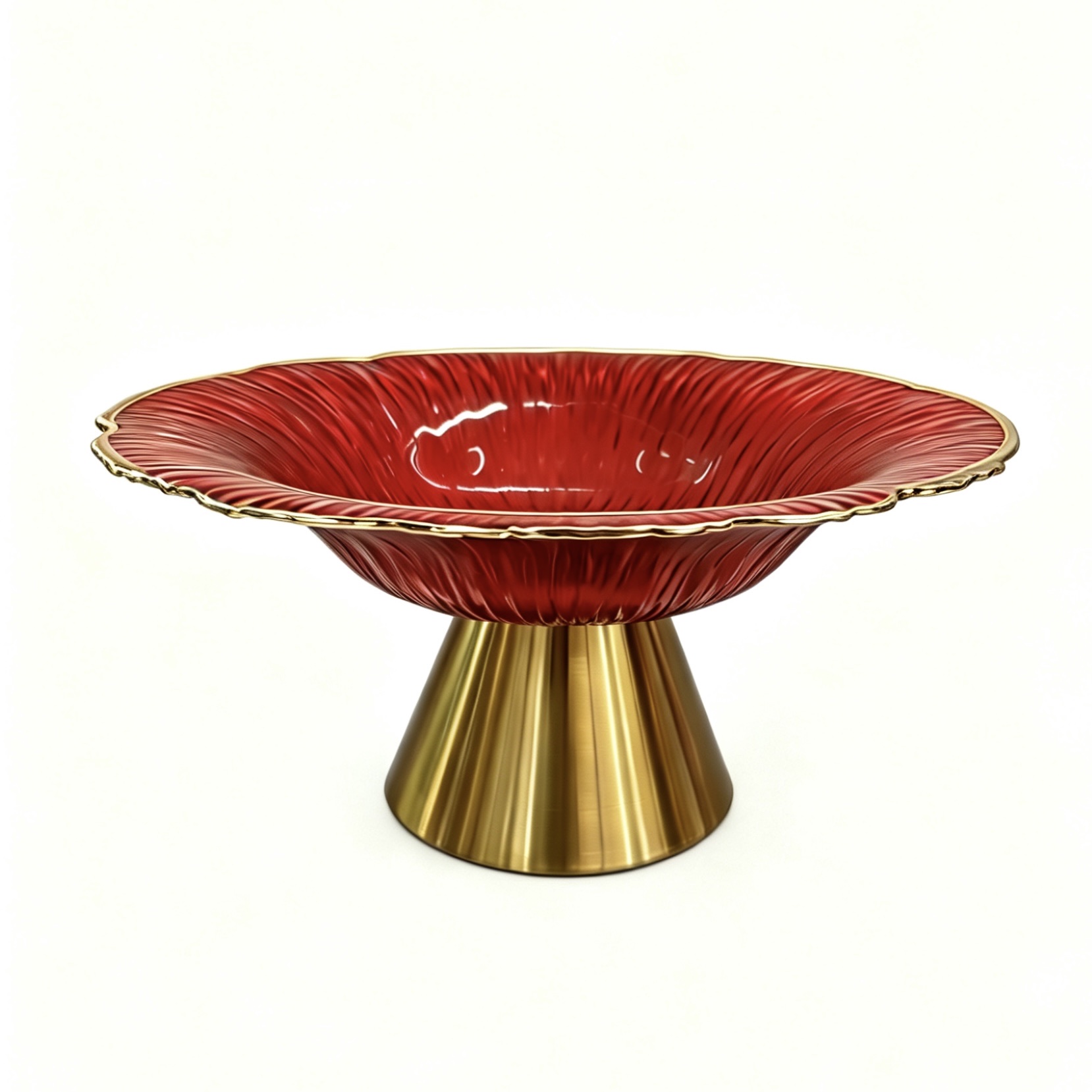 . طبق الفاكهة الزجاجية على الطاولة detail image 2