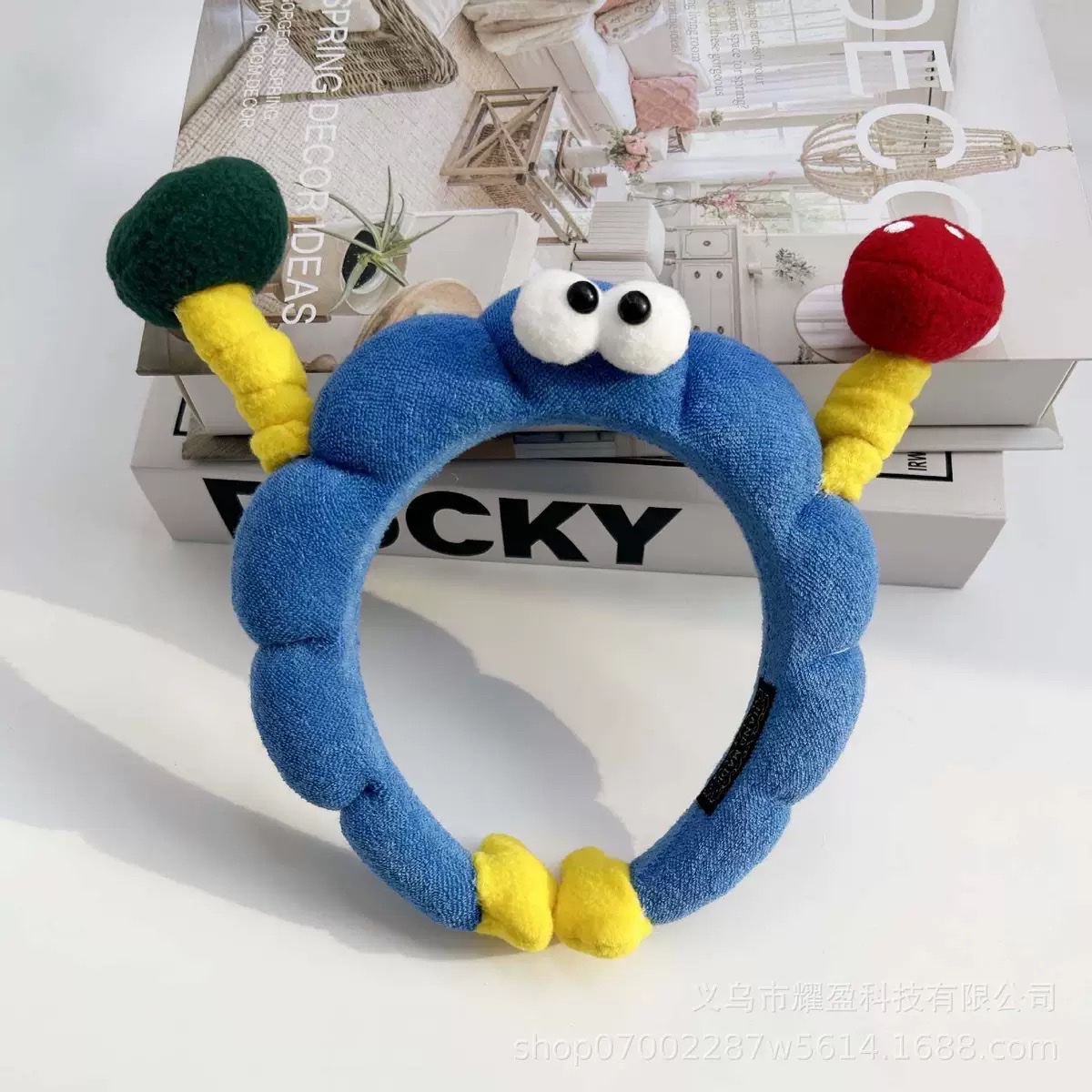 Star-style ~ Cute big-eyed mushroom hair band for girls, funny and sweet personality, high head headband, face wash hair accessory details Picture
