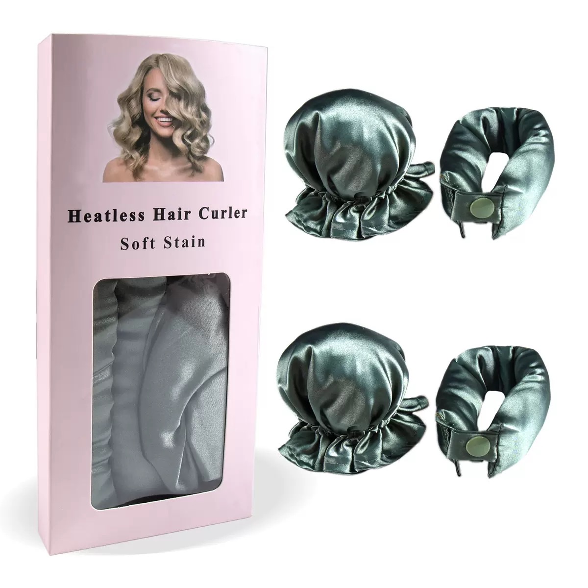 Boxed cross-border non-hot curling iron, big wave sleep lazy person's curling wonder BUN BONS curling mask set, curling machine detail image 6