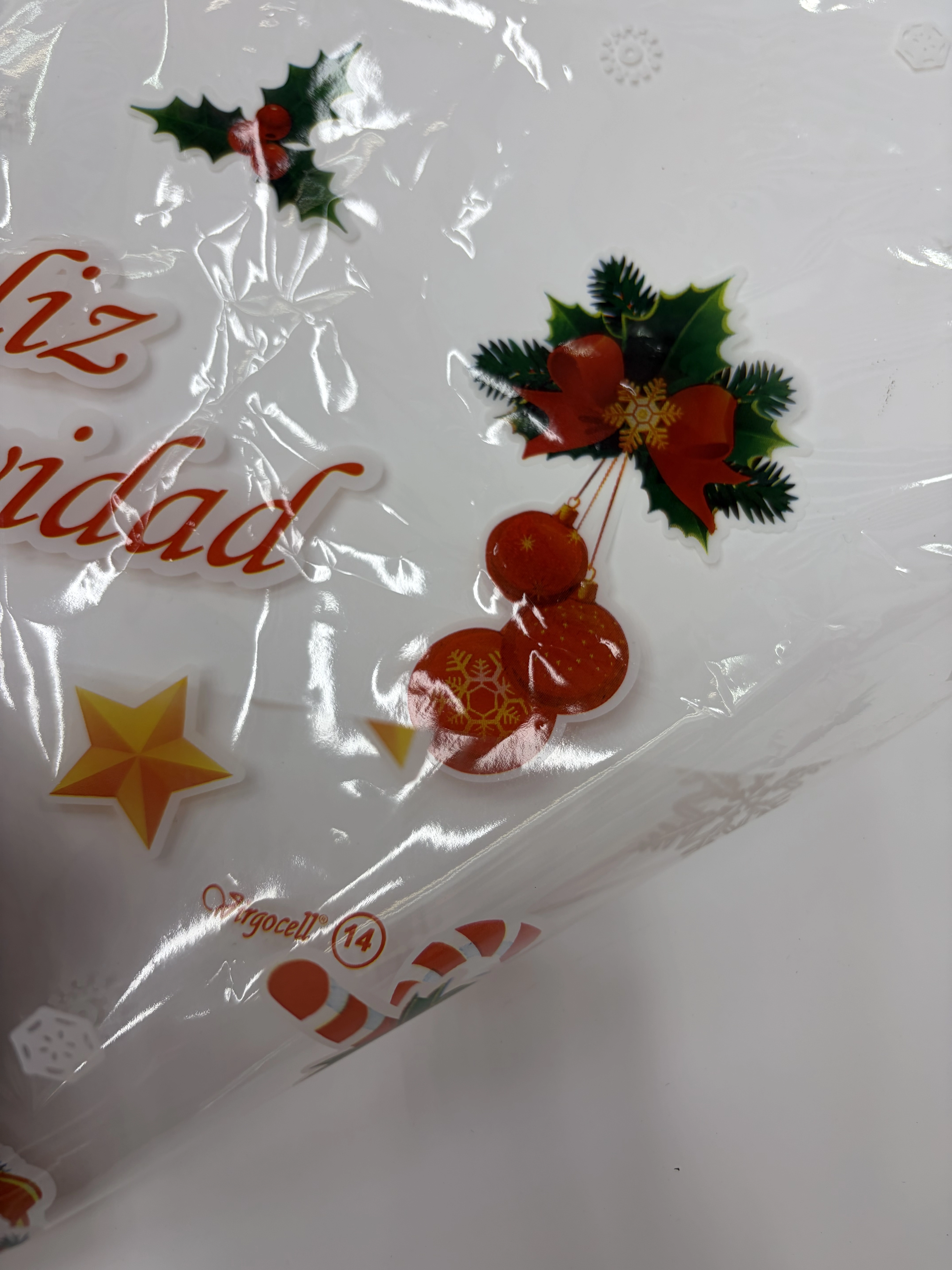 Christmas gift packaging film, transparent printed cellophane, multi-color cellophane detail image 3