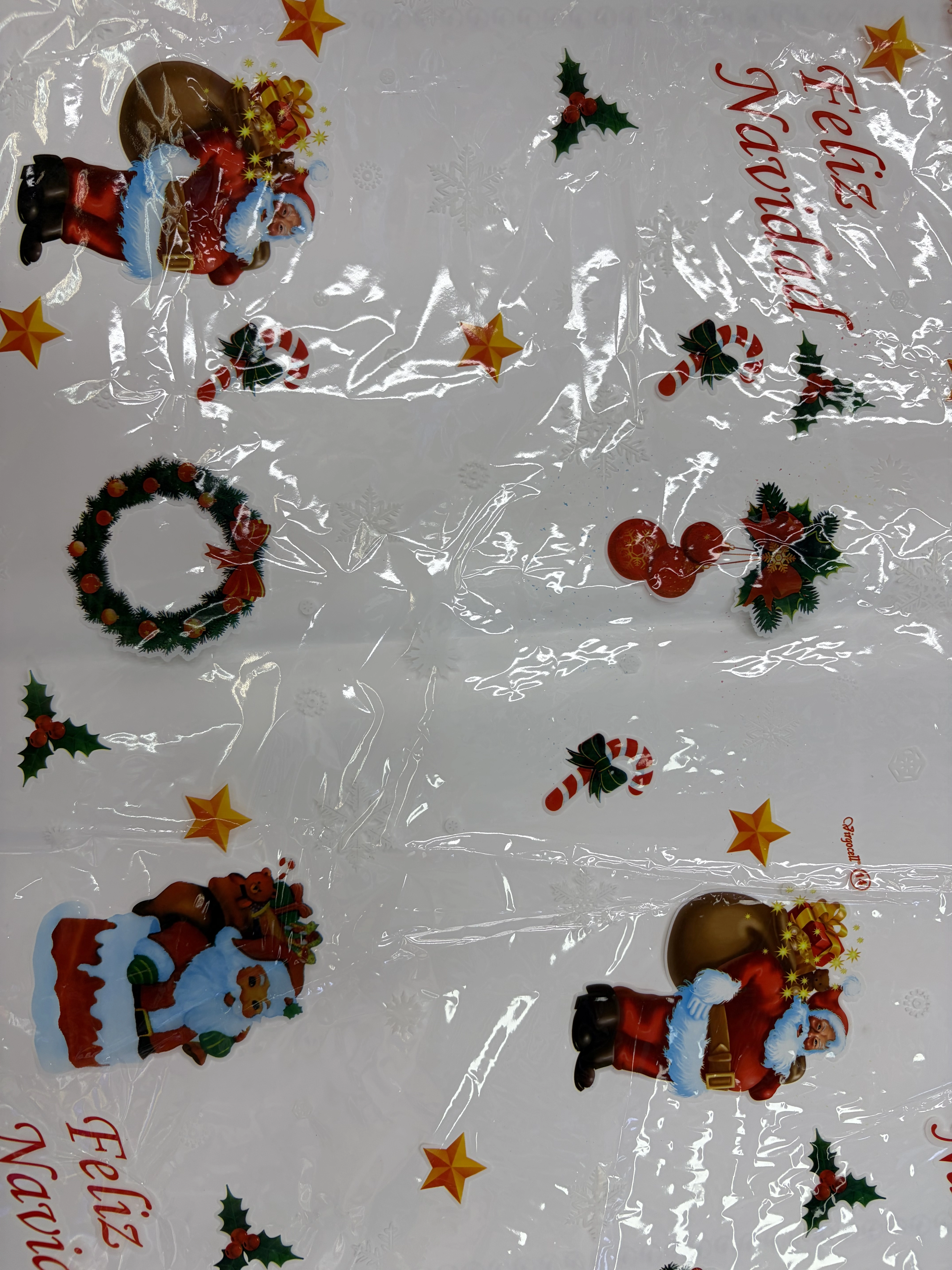 Christmas gift packaging film, transparent printed cellophane, multi-color cellophane detail image 4