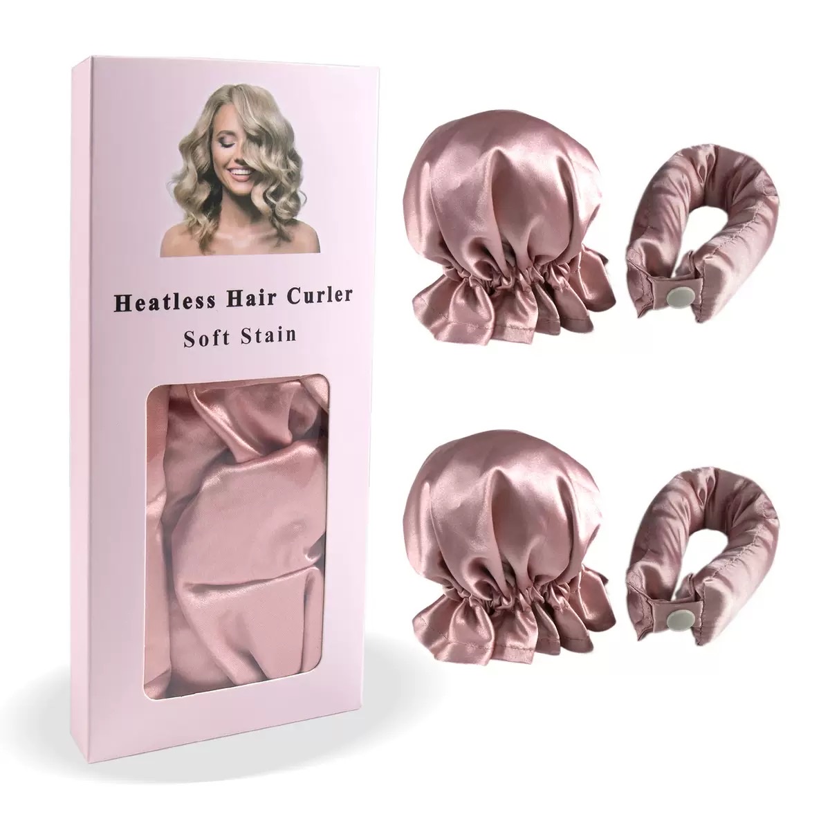 Boxed cross-border non-hot curling iron, big wave sleep lazy person's curling wonder BUN BONS curling mask set, curling machine detail image 7