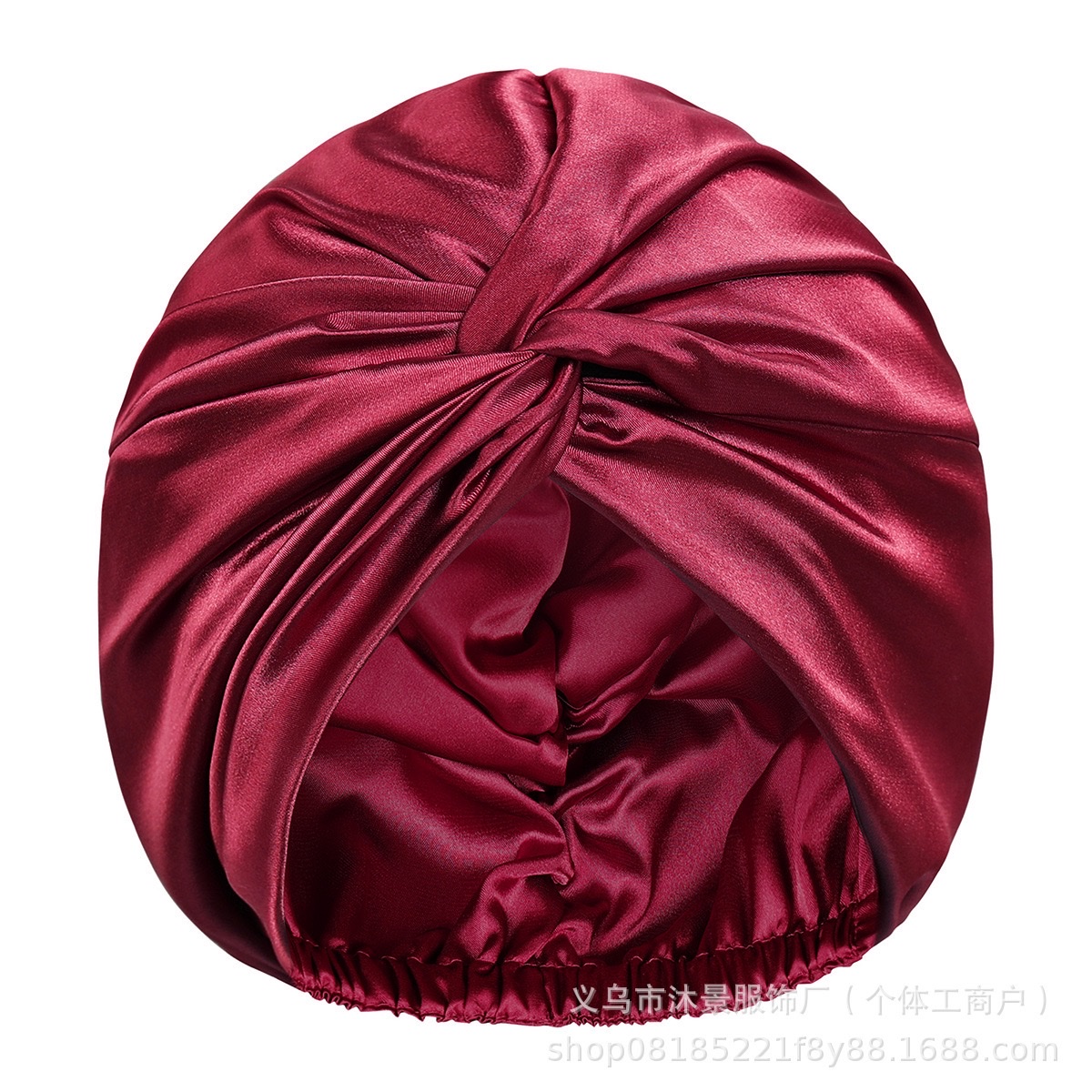 Amazon wide-brimmed satin curly hair nightcap, no-damage hair care cap for both men and women, silk-like nightcap, hair care and bath cap detail image 4