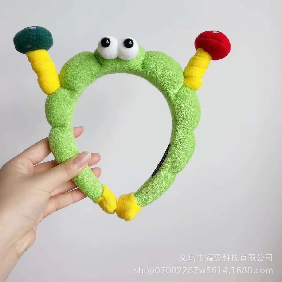 Star-style ~ Cute big-eyed mushroom hair band for girls, funny and sweet personality, high head headband, face wash hair accessory detail image 4