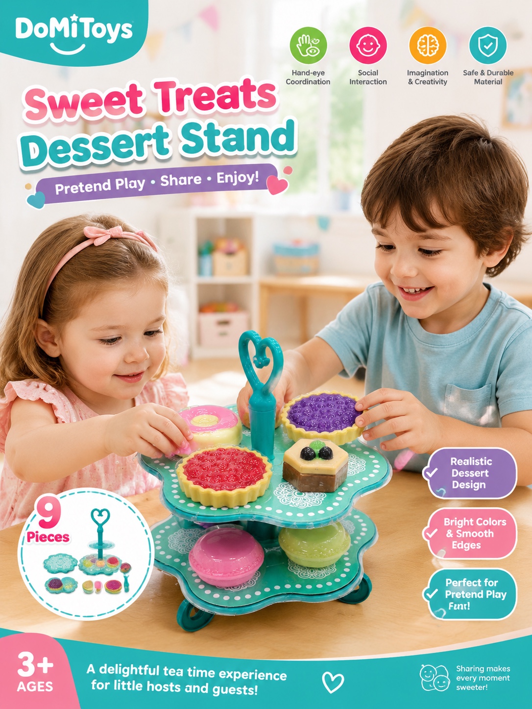 Safe and environmentally friendly role-playing toys for children, kitchen and dining room sets details Picture