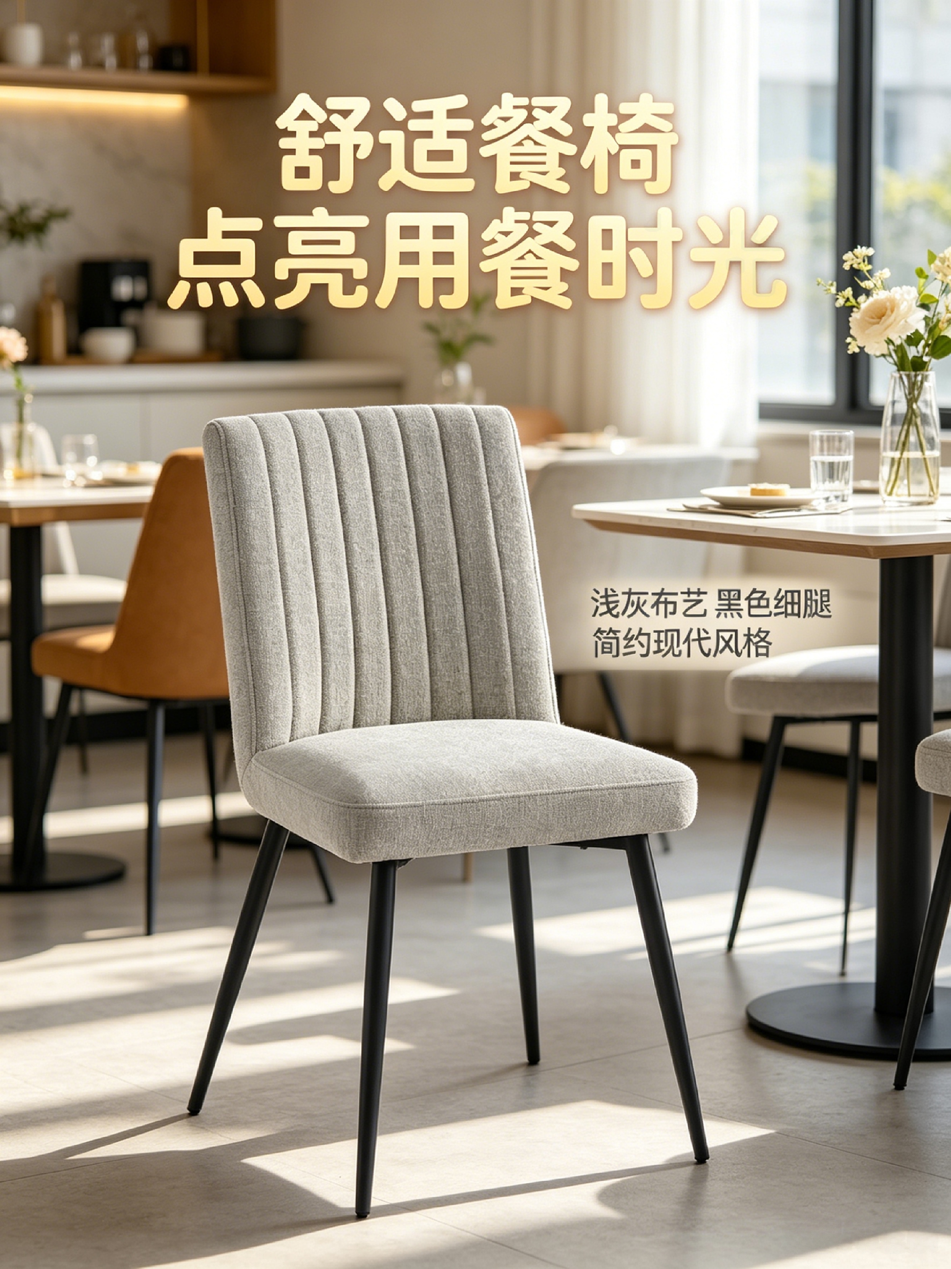 餐椅/塑料靠背椅/木制桌椅/椅子/铁圆凳子面产品图