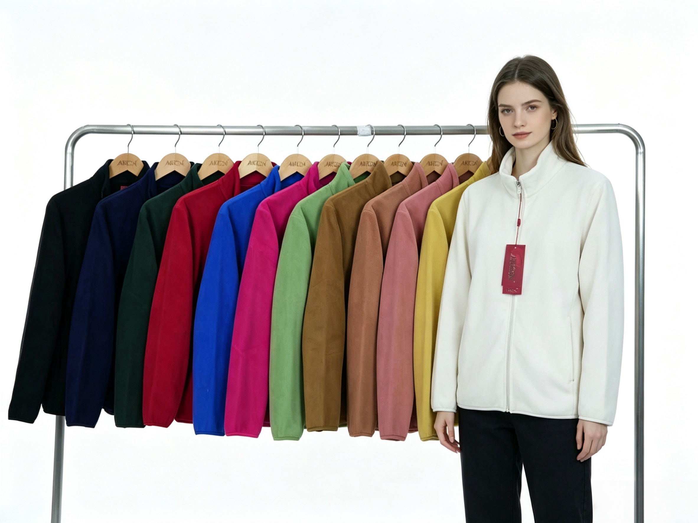 Fleece men's and women's fleece jackets are fashionable and casual sweatshirts detail image 1