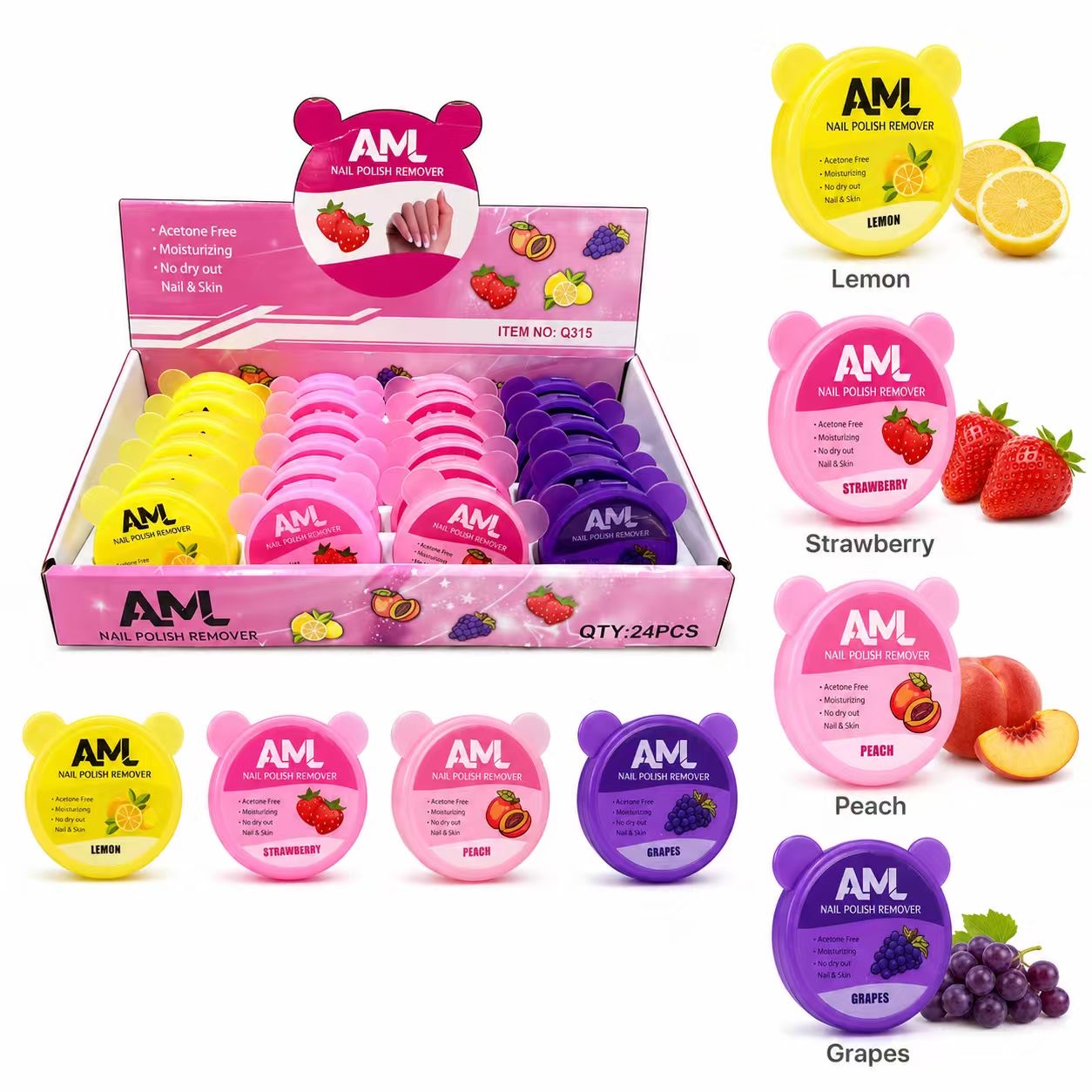 New cross-border nail polish remover, disposable nail polish remover, cotton pads, fruit-flavored moisturizing, factory direct sales detail image 3