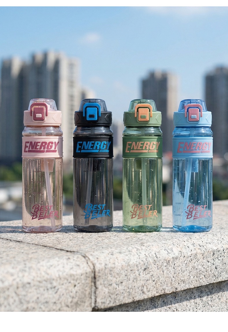 Summer high appearance level sports and fitness water cup, outdoor large-capacity straw cup, portable water bottle, anti-drop gradient plastic cup detail image 13