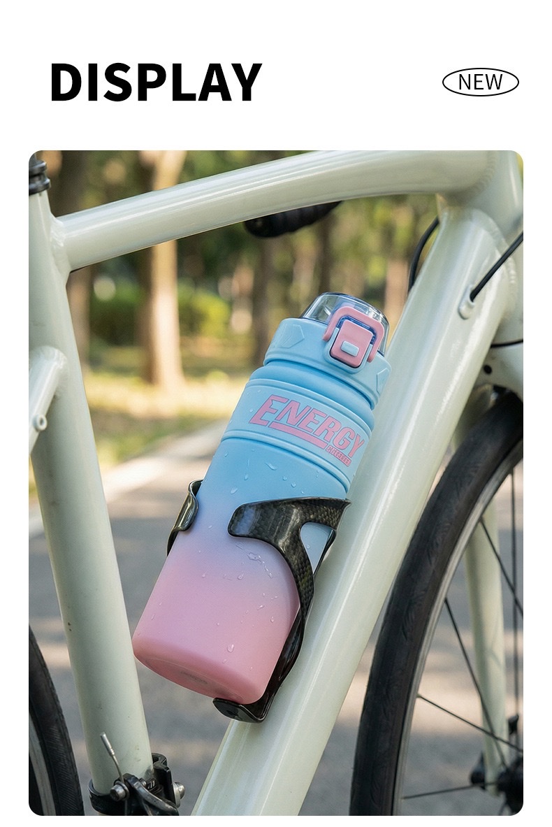 Summer high appearance level sports and fitness water cup, outdoor large-capacity straw cup, portable water bottle, anti-drop gradient plastic cup detail image 14