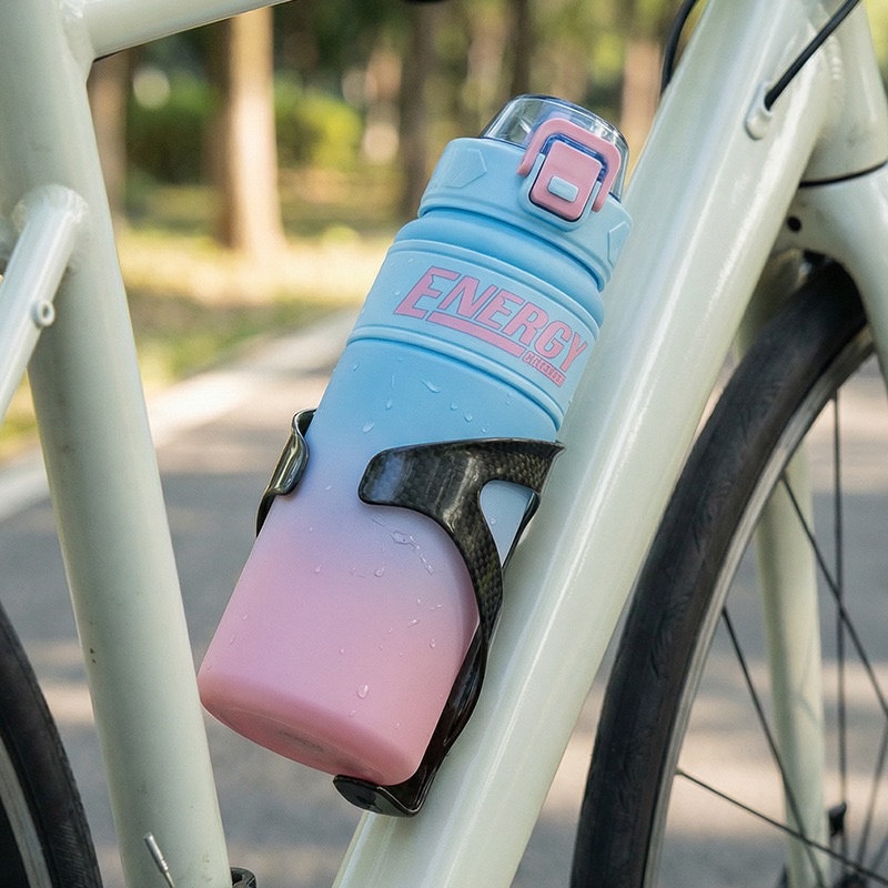 Summer high appearance level sports and fitness water cup, outdoor large-capacity straw cup, portable water bottle, anti-drop gradient plastic cup Specification image