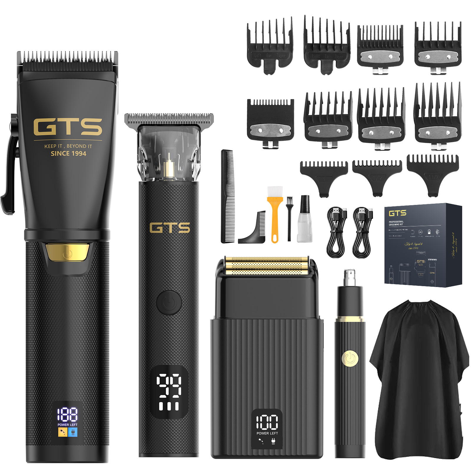 GTS跨境专业电推剪套装 发廊专用男士个护剃须刀理发套装 剃须刀家用清洁护理剃须刀理发套装