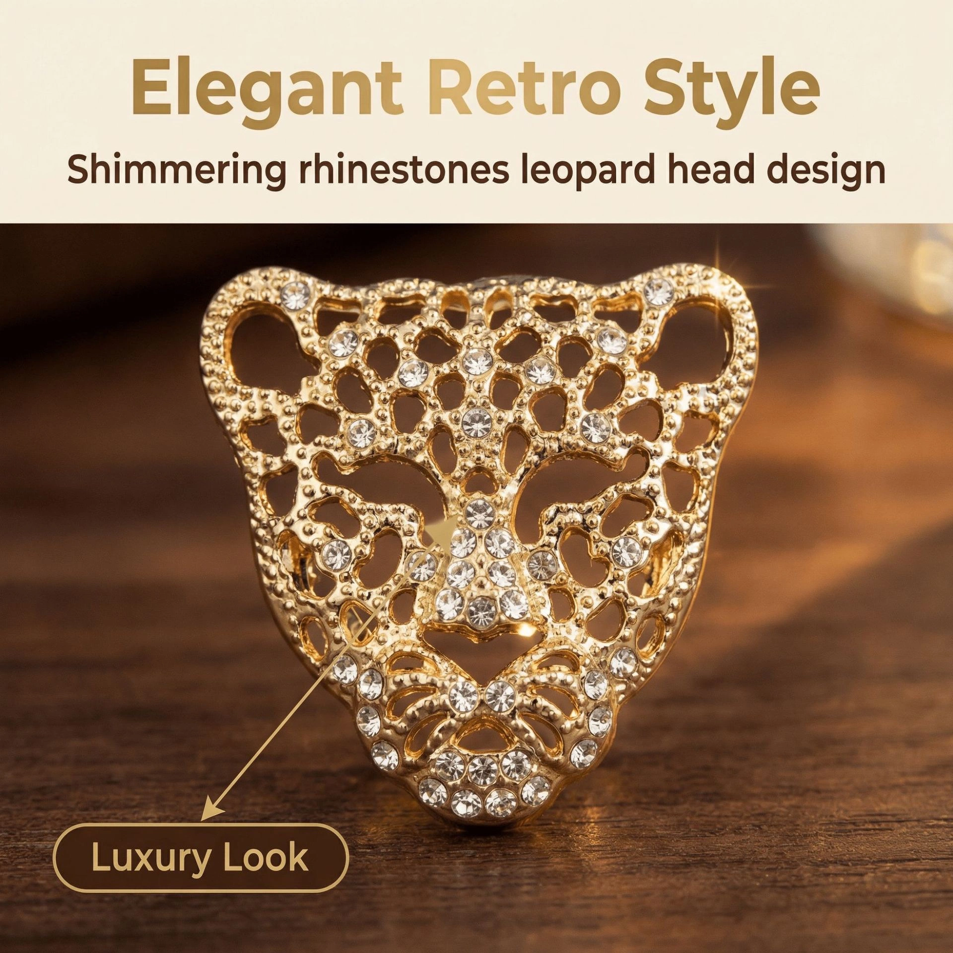 button: Leopard head rhinestone shirt cufflinks, button cover, flower collar button, diamond decorative button cover, turtle mouth, cufflinks detail image 7