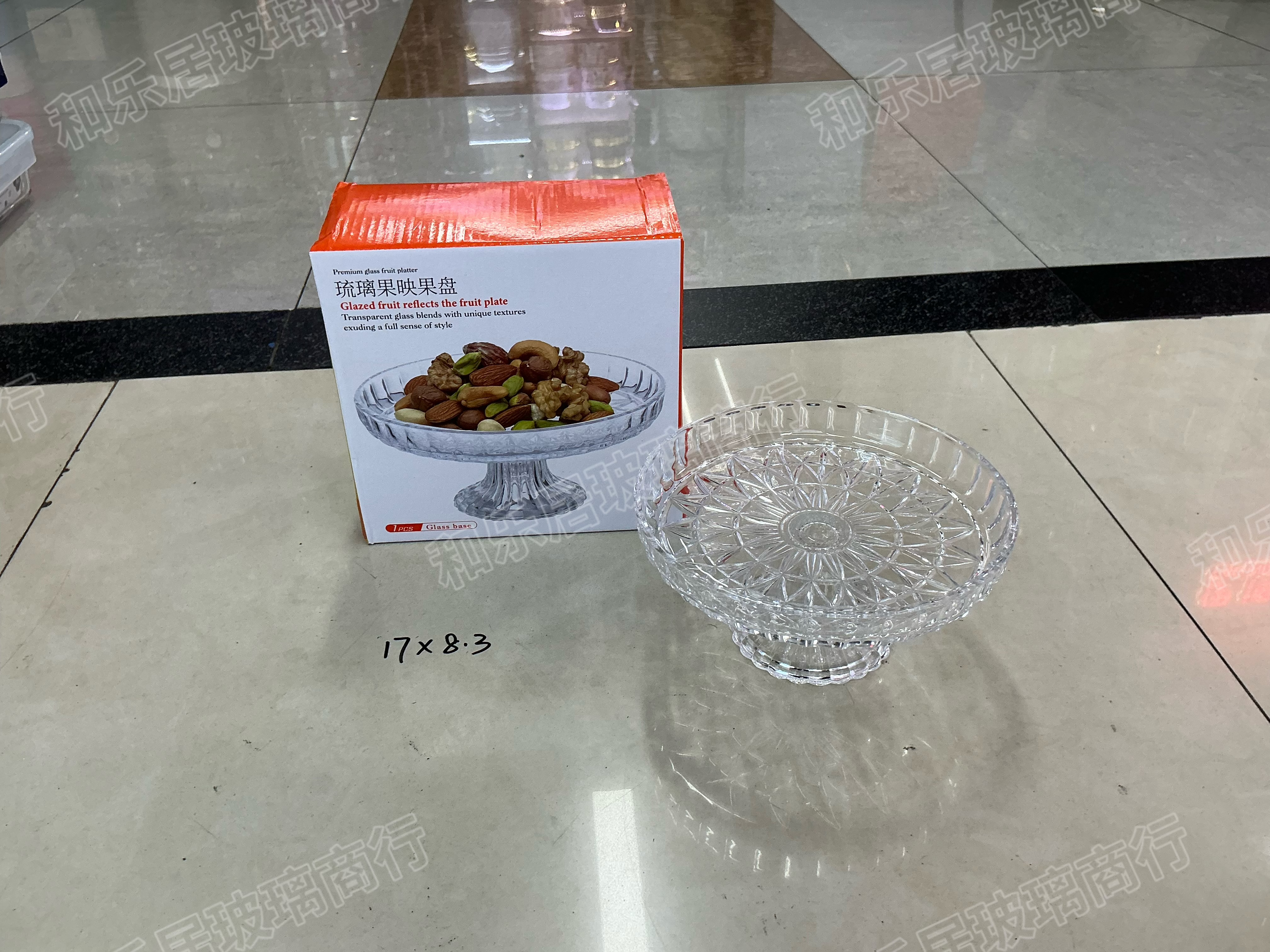 Multi-specification glass fruit platters with gold edges Specification image