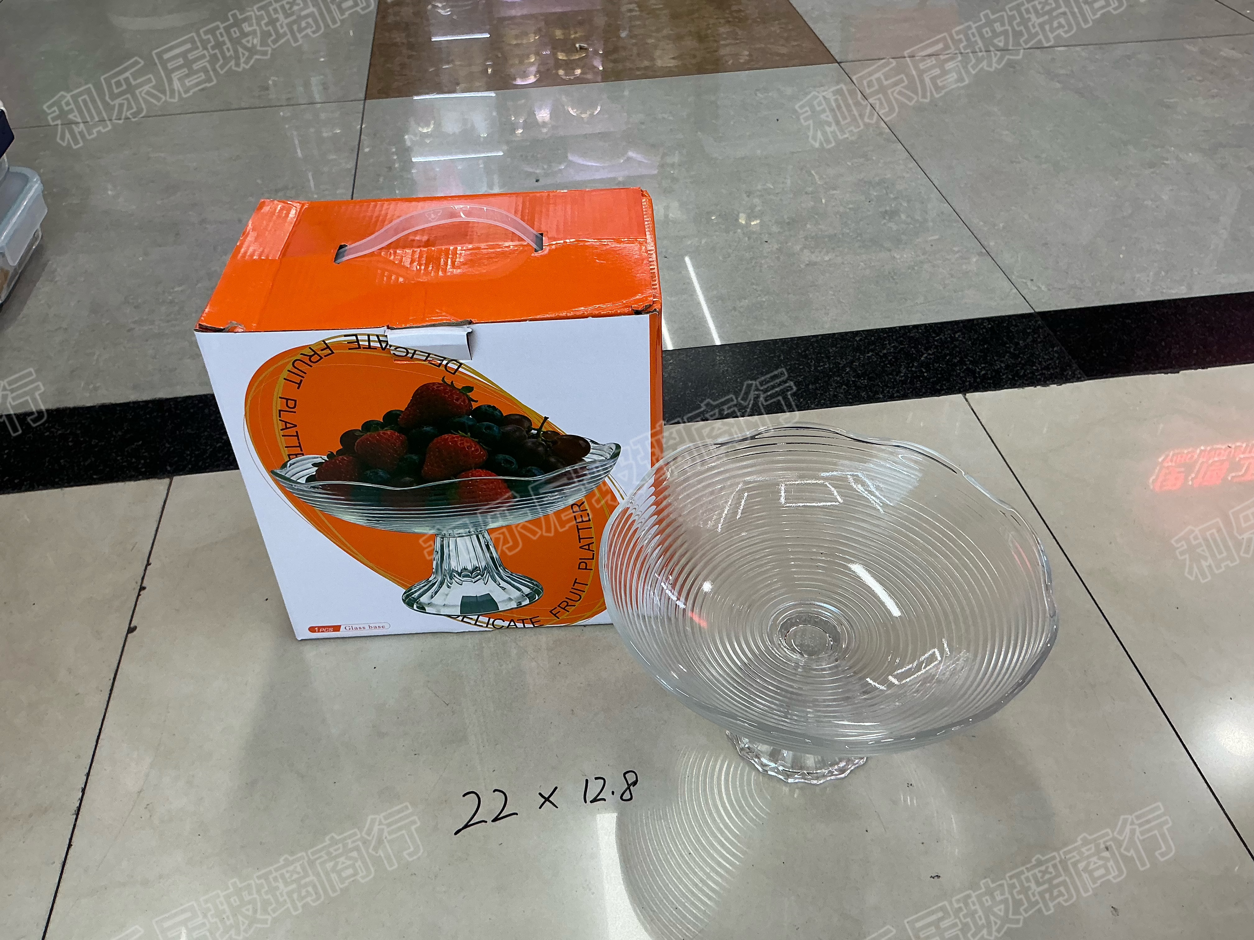 Multi-specification glass fruit platters with gold edges Item Picture
