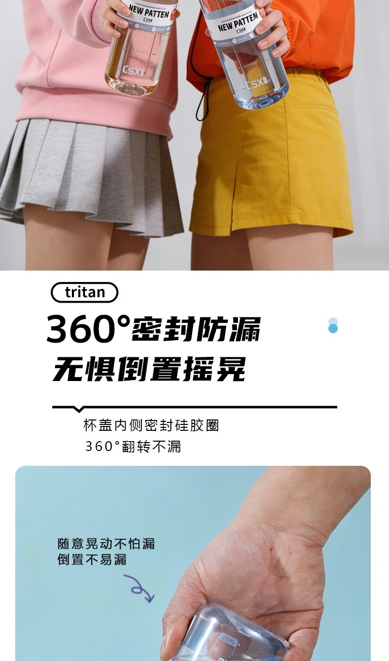 Portable tritan plastic water cup for both men and women, summer sports water bottle detail image 9