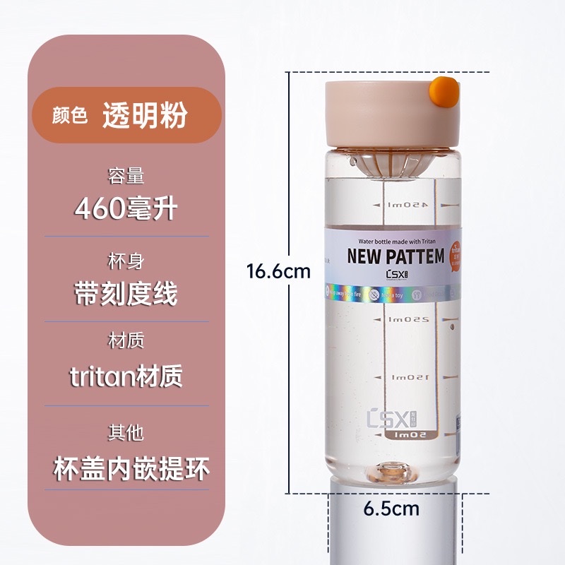 Portable tritan plastic water cup for both men and women, summer sports water bottle Item Picture