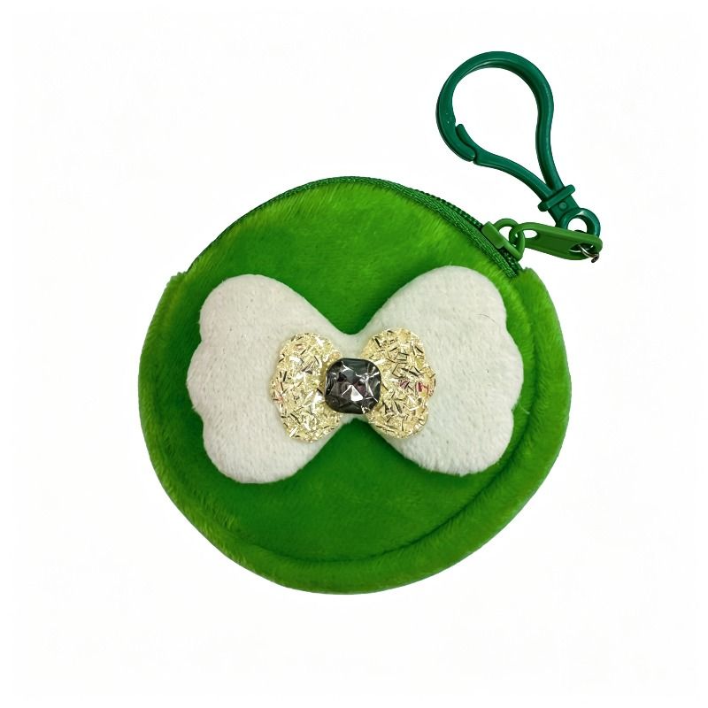Round sparkling diamond bow coin purse, portable coin earphone, storage hook, key case, storage small bag wholesale Application Scenario